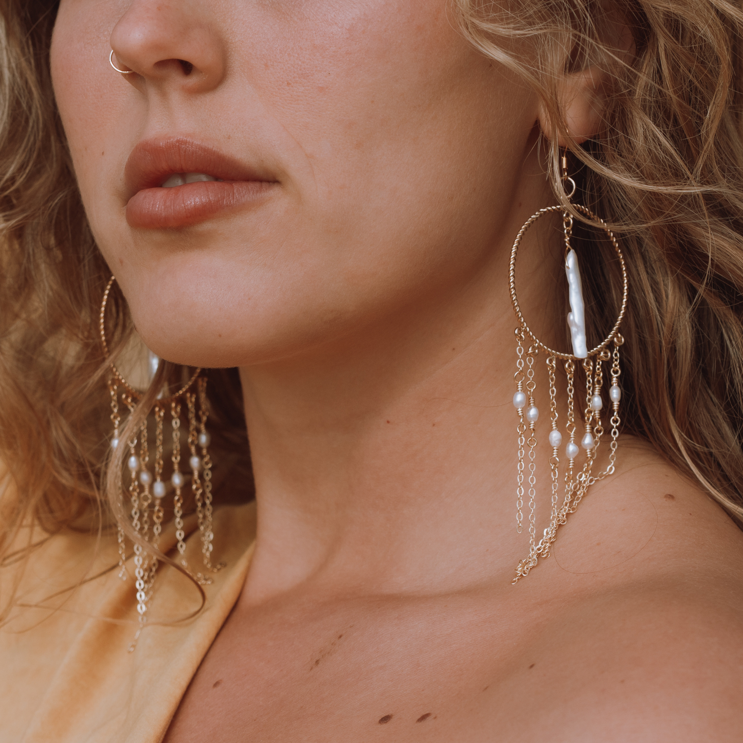 Divinity Fresh Water Pearls Chandelier Earrings