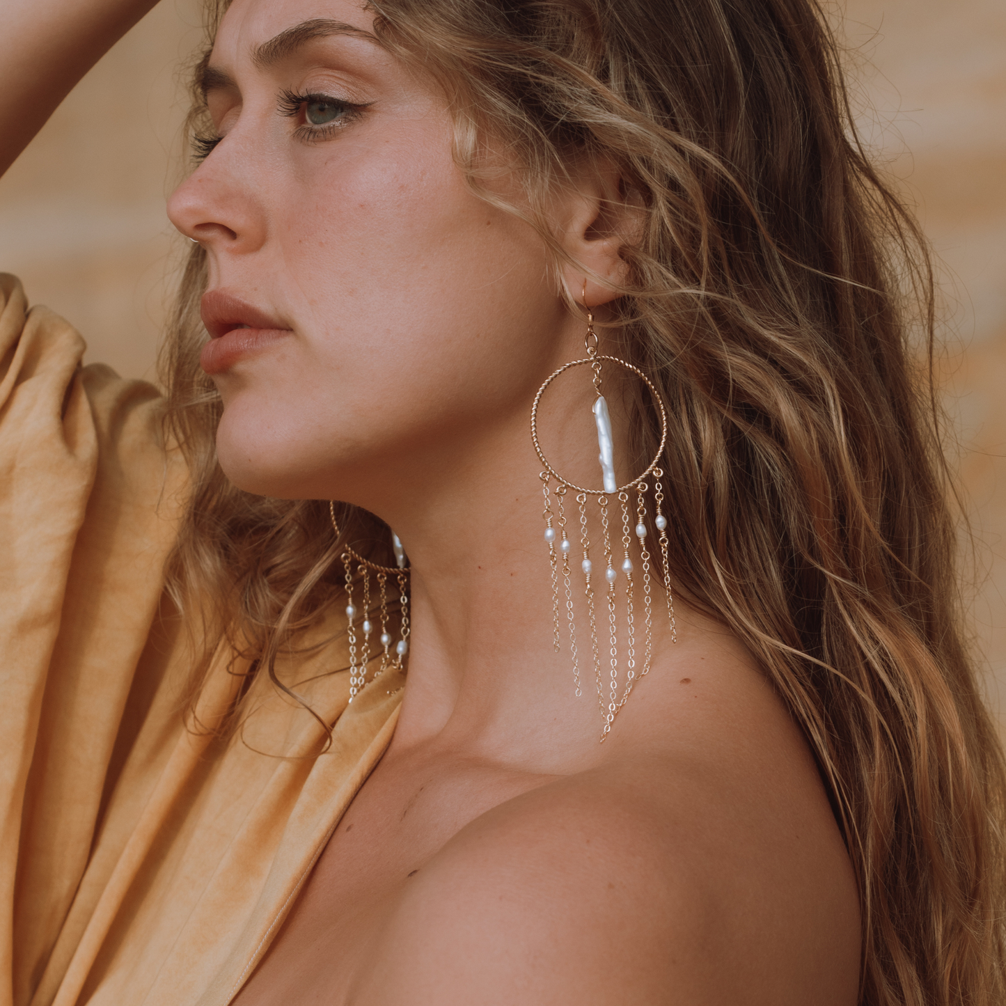 Divinity Fresh Water Pearls Chandelier Earrings