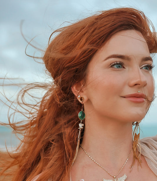 Emerald Tablets Earrings (Pair)