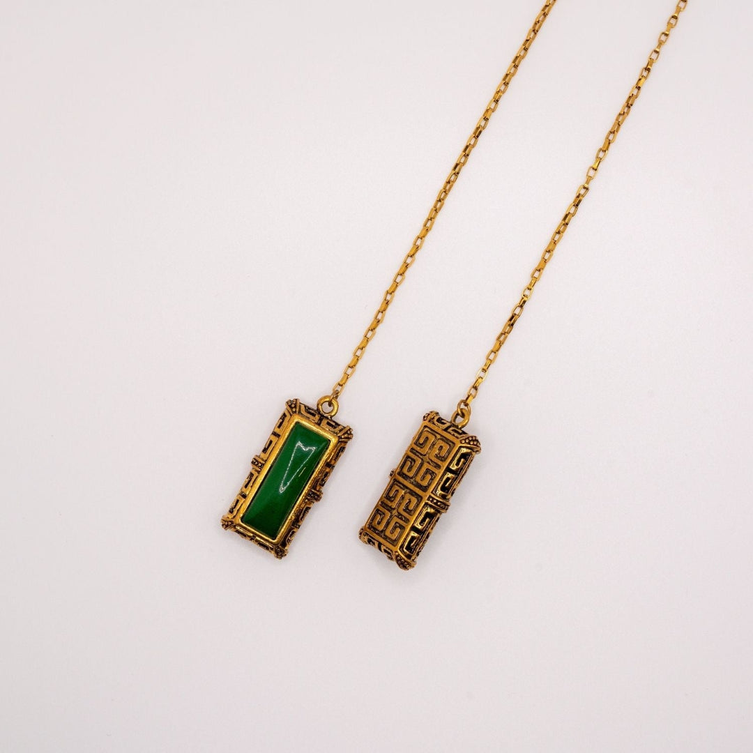 Emerald Tablets Face Chain