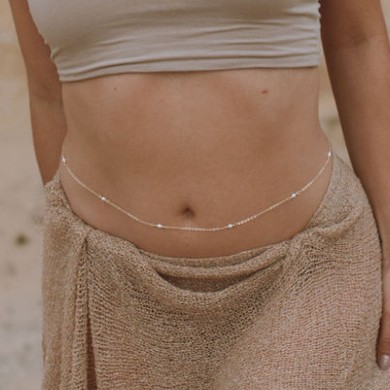 Hanging Rose Womb Belly Waist Chain