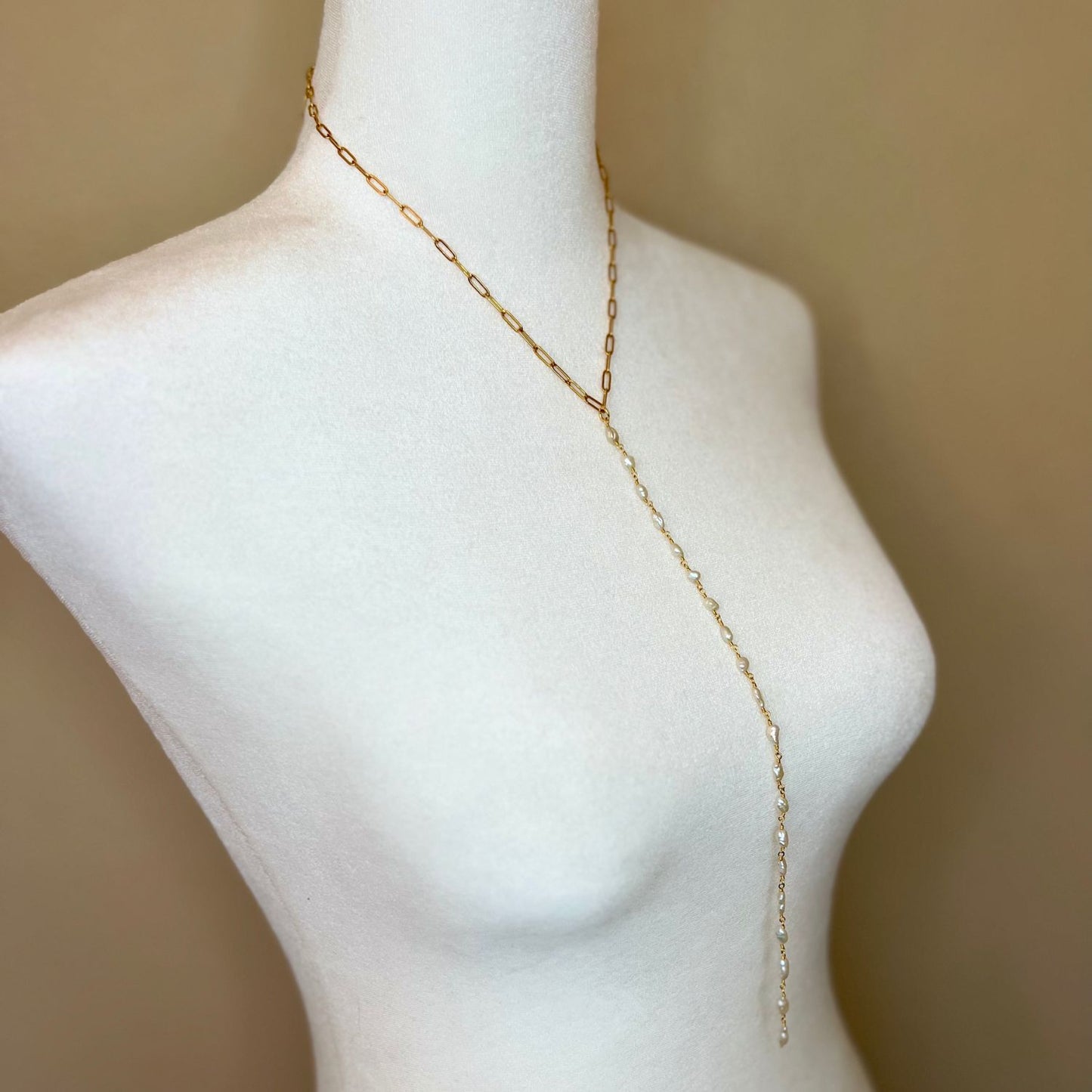 Venus Pearl Lariat Necklace