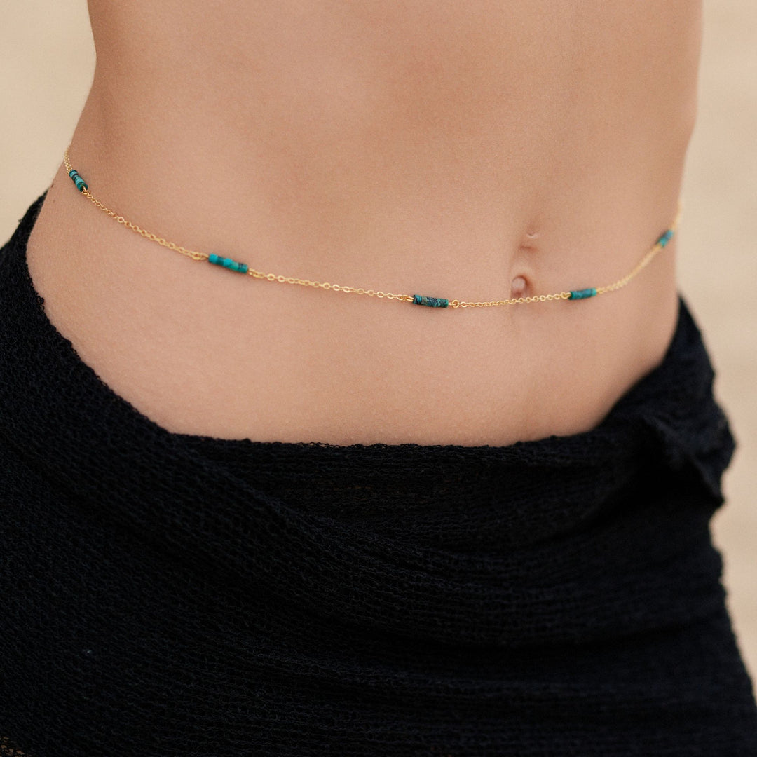 Hanging Rose Womb Belly Waist Chain