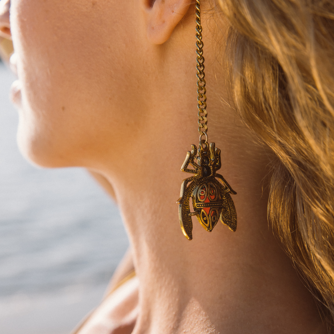 Red Scarab Face Chain