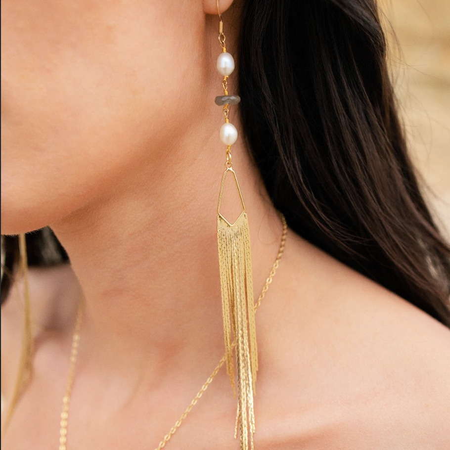 Ixchel Waterfall Tassel Earrings (Pair)