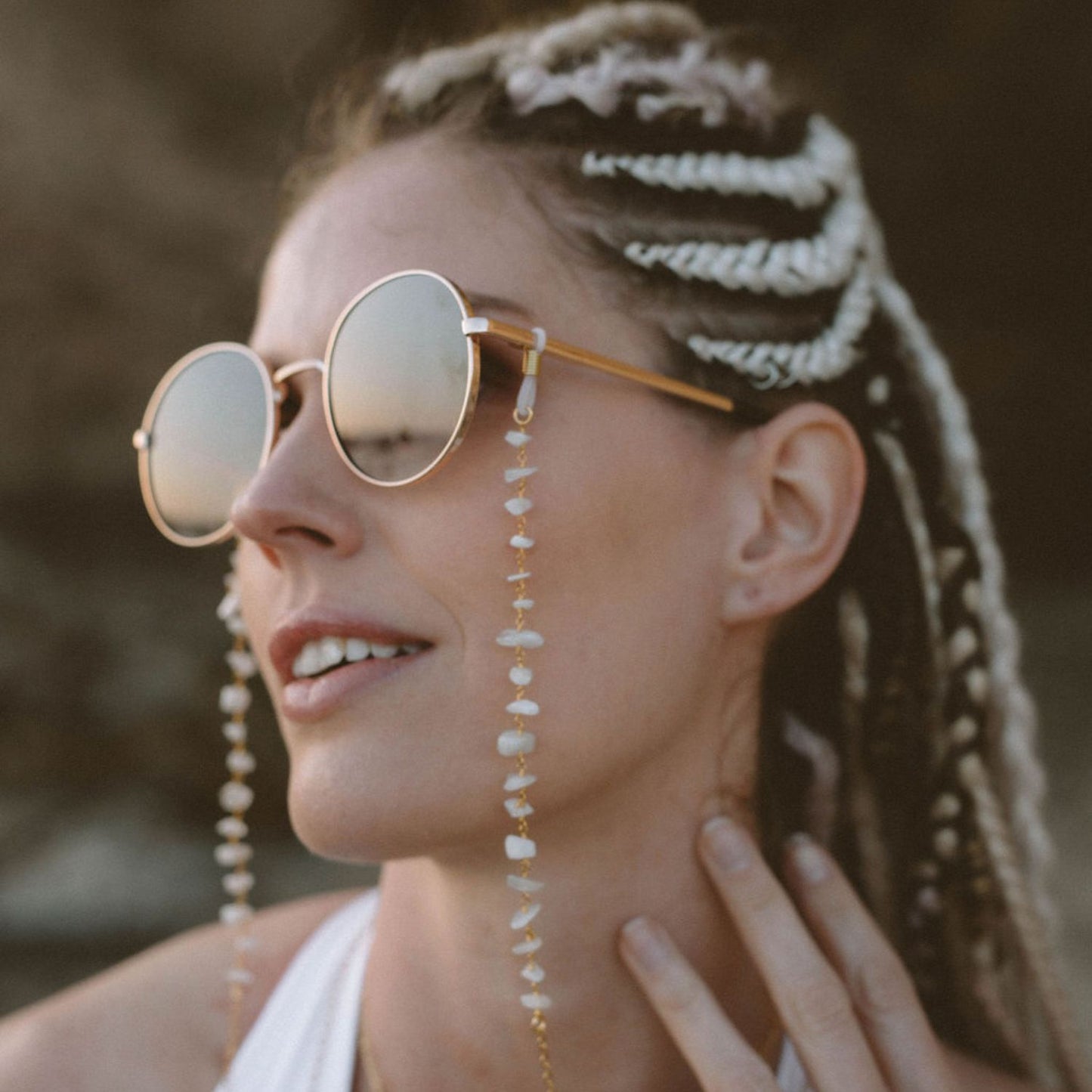 Rainbow Moonstone Sunglasses Chain